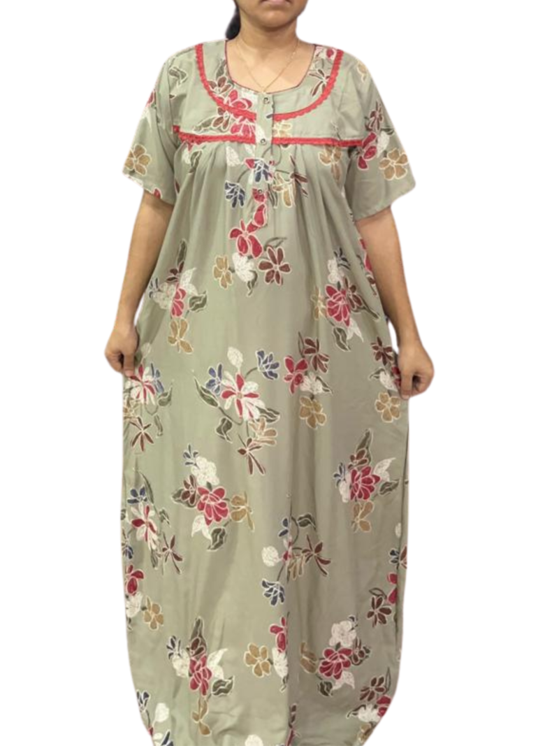 RAYON DOUBLE LACE  ZIP NIGHTY