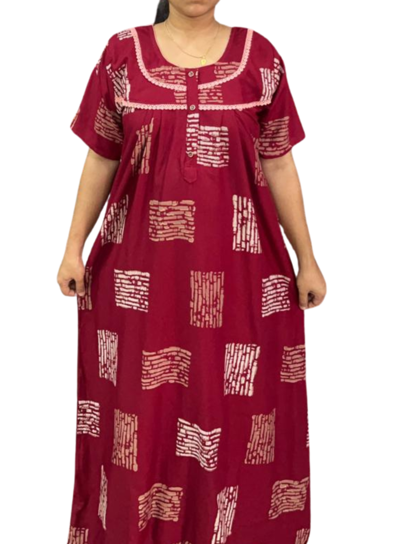 RAYON DOUBLE LACE  ZIP NIGHTY