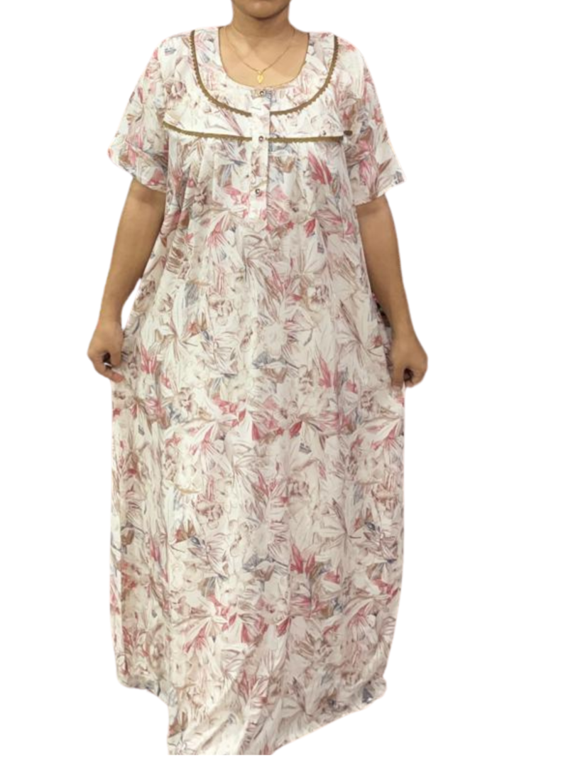 RAYON DOUBLE LACE  ZIP NIGHTY