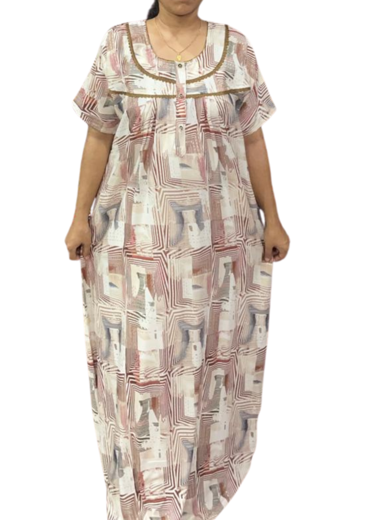 RAYON DOUBLE LACE  ZIP NIGHTY