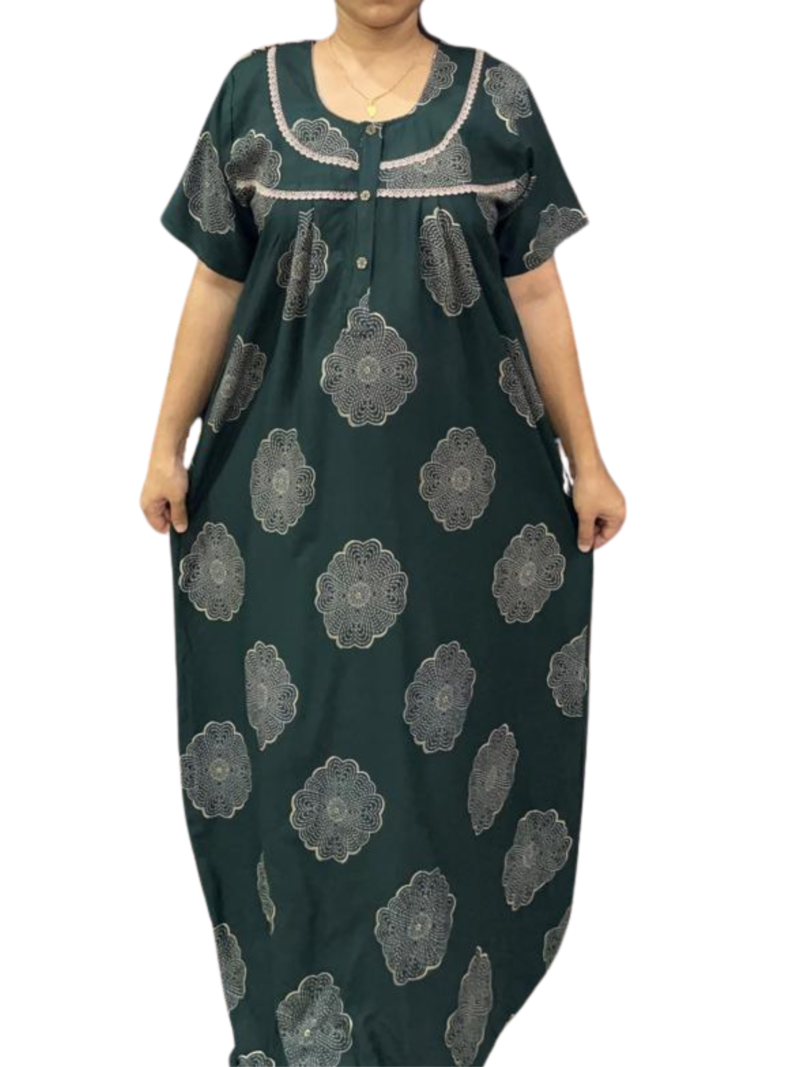 RAYON DOUBLE LACE  ZIP NIGHTY