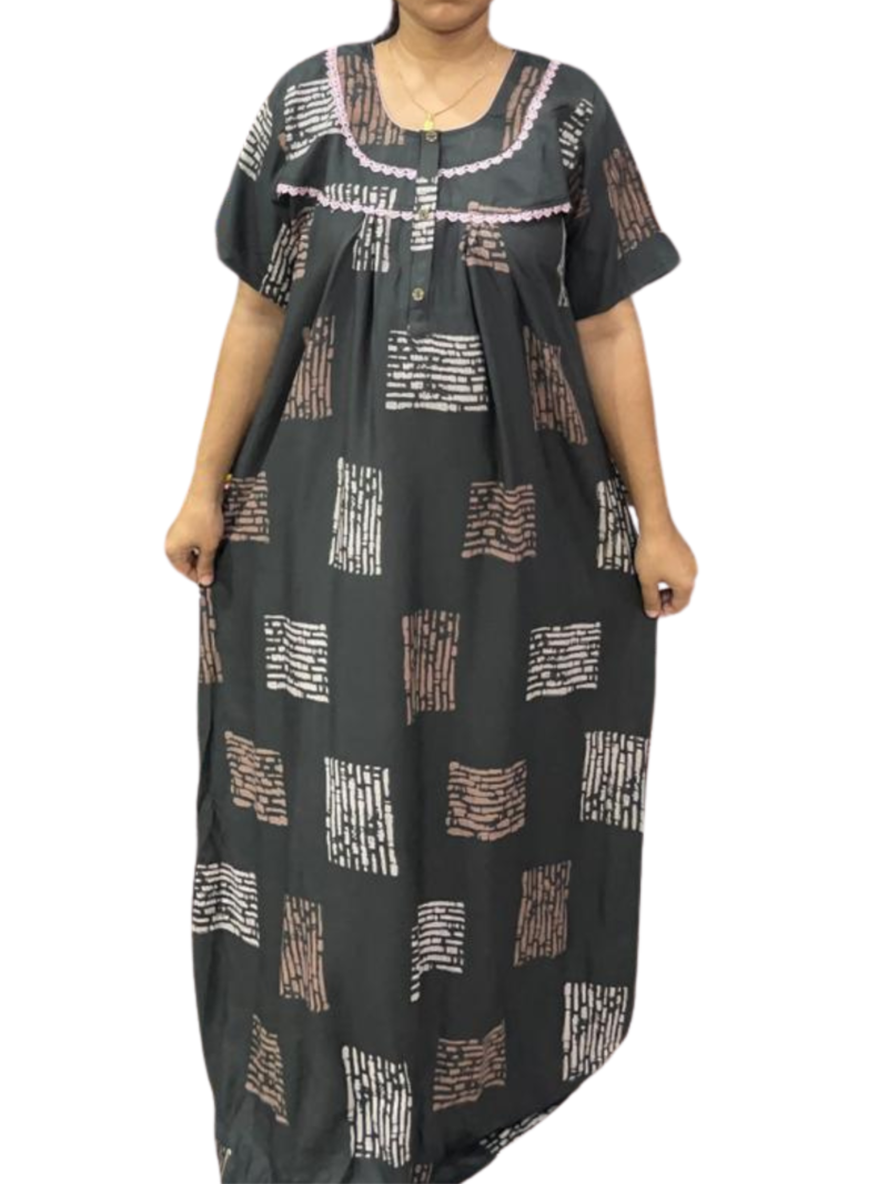 RAYON DOUBLE LACE  ZIP NIGHTY