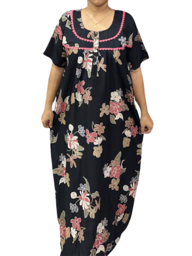 RAYON DOUBLE LACE  ZIP NIGHTY