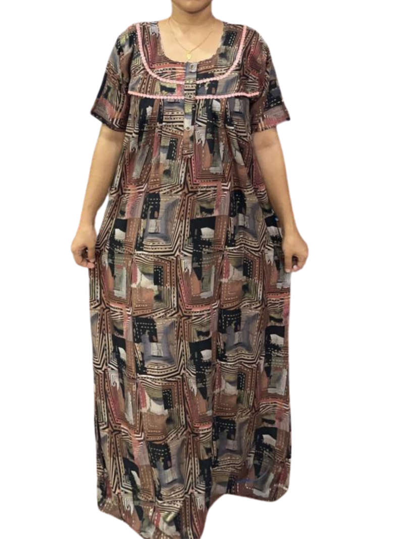 RAYON DOUBLE LACE  ZIP NIGHTY
