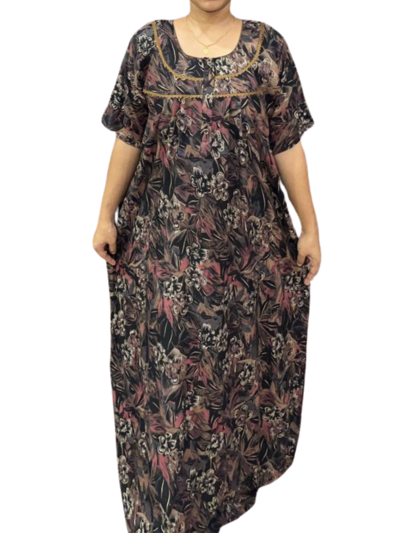 RAYON DOUBLE LACE  ZIP NIGHTY